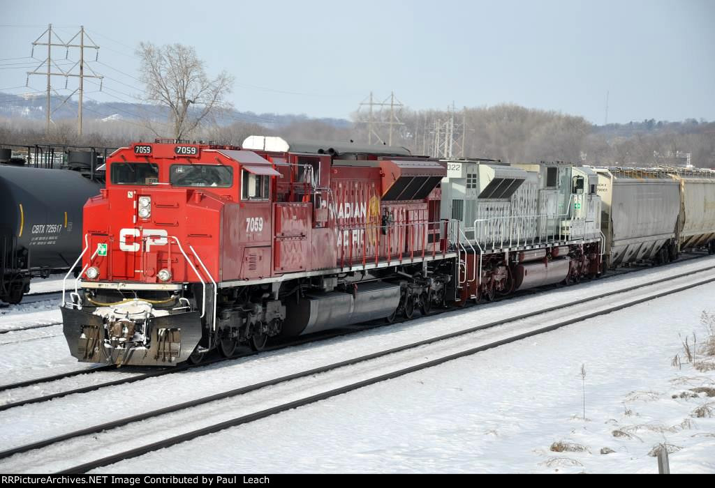 Grain train rolls east with the Navy unit second out